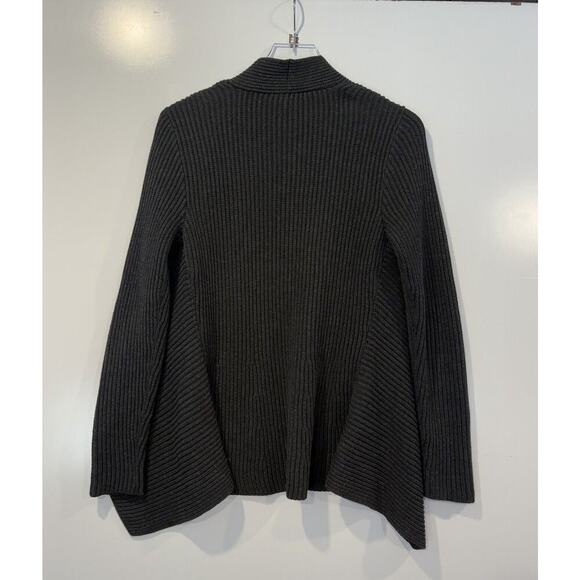 Lauren Ralph Lauren Gray Ribbed Knit Cardigan Sweater Womens Size Medium (SU) - Picture 3 of 5